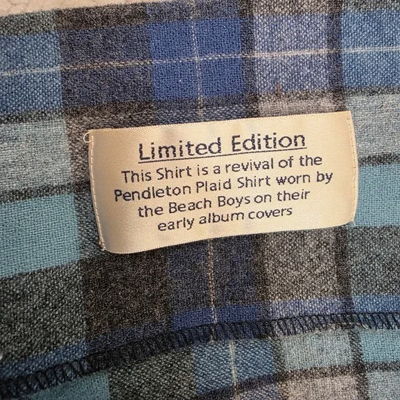 Pendleton Beach Boys Board Shirt Mens Large Loop Collar Plaid Limited Edition